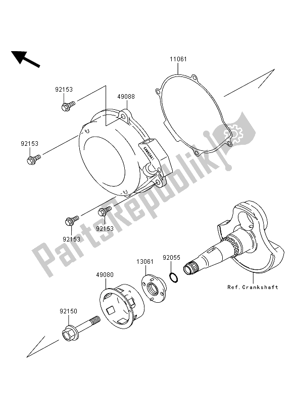 All parts for the Recoil Starter of the Kawasaki KVF 360 2009