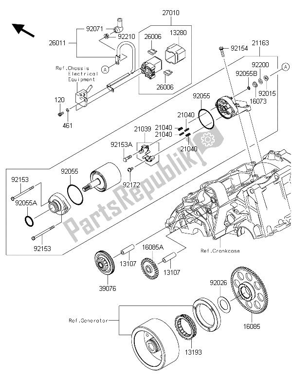 Tutte le parti per il Motorino Di Avviamento del Kawasaki Versys 650 ABS 2015