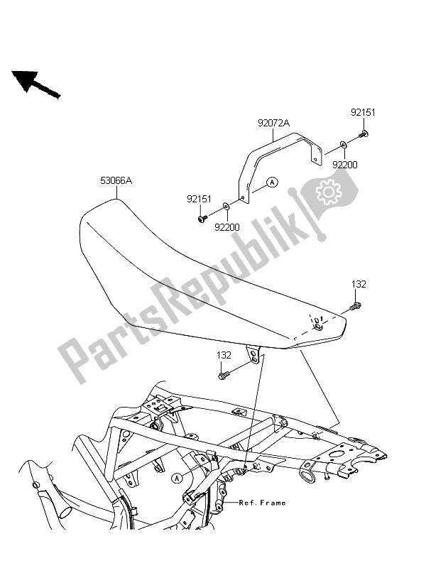 All parts for the Seat of the Kawasaki D Tracker 125 2012