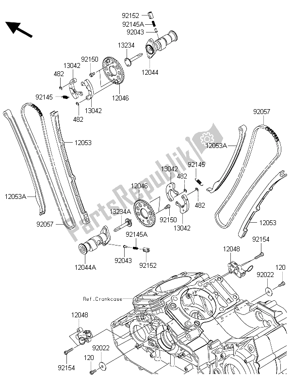 All parts for the Camshaft(s) & Tensioner of the Kawasaki Vulcan 1700 Voyager ABS 2015