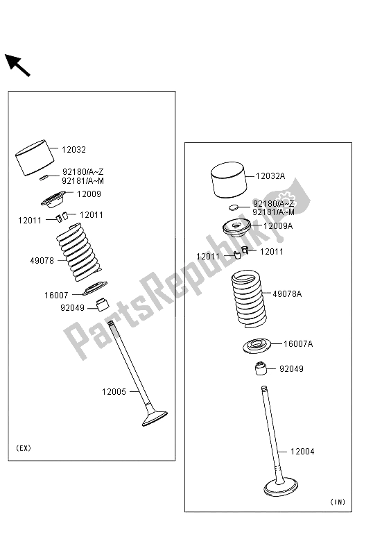 All parts for the Valve(s) of the Kawasaki Ninja ZX 10R ABS 1000 2013