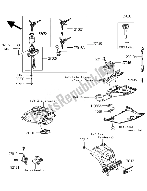 Tutte le parti per il Interruttore Di Accensione del Kawasaki Ninja ZX 10R 1000 2011