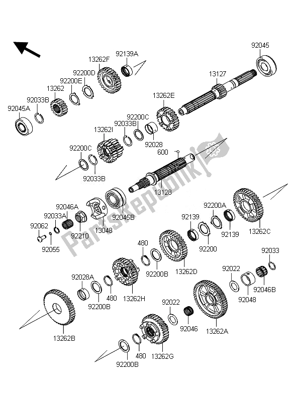 All parts for the Transmission of the Kawasaki 1400 GTR ABS 2011