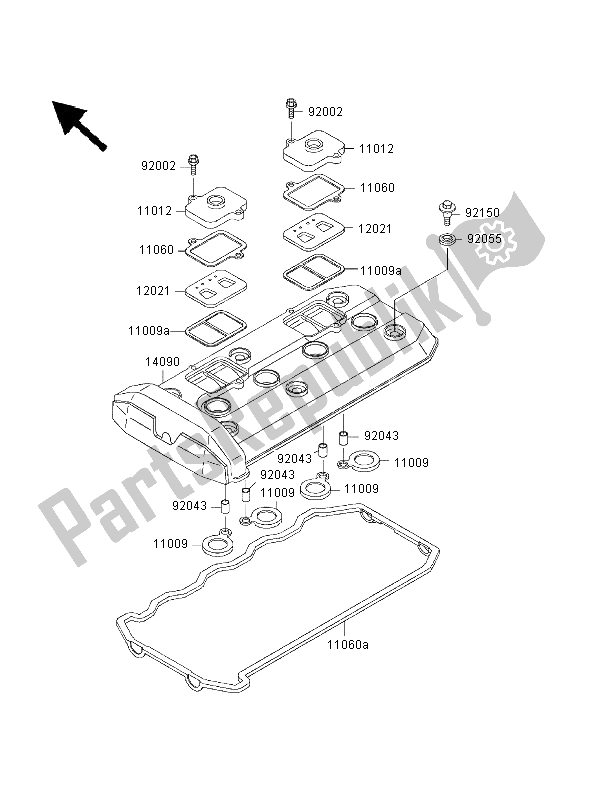 Wszystkie części do Cylinder Kawasaki ZRX 1100 2000