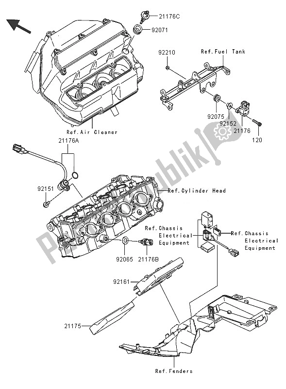 All parts for the Fuel Injection of the Kawasaki Ninja ZX 6R 600 2005