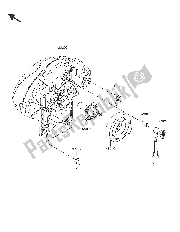 Todas las partes para Faro (s) de Kawasaki Vulcan S ABS 650 2016