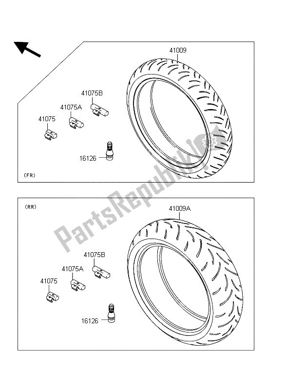 All parts for the Tires of the Kawasaki Z 1000 2012