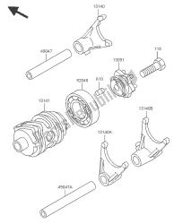 tambour de changement de vitesse et fourchette de changement de vitesse