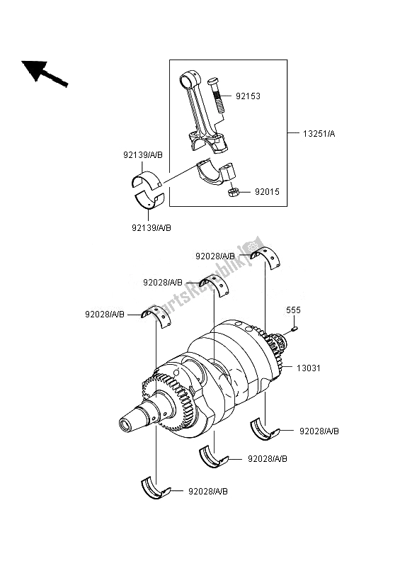 Tutte le parti per il Albero A Gomiti del Kawasaki ER 6F ABS 650 2007