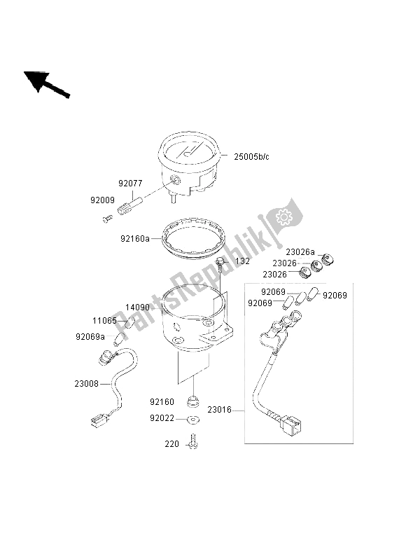 All parts for the Meters of the Kawasaki Eliminator 125 2002