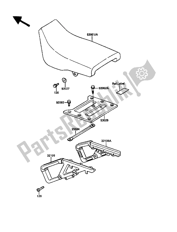 Tutte le parti per il Posto A Sedere del Kawasaki KLR 500 1989