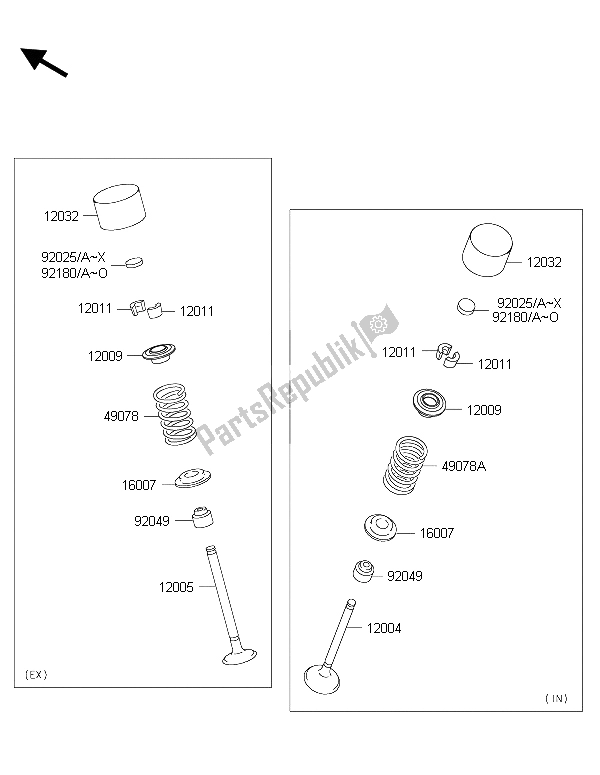 All parts for the Valve(s) of the Kawasaki ZZR 1400 ABS 2015