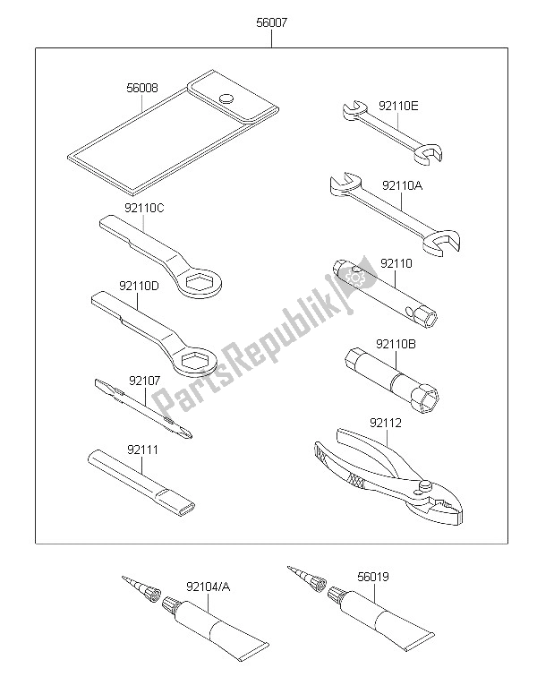 All parts for the Owners Tools of the Kawasaki KLX 250 2016