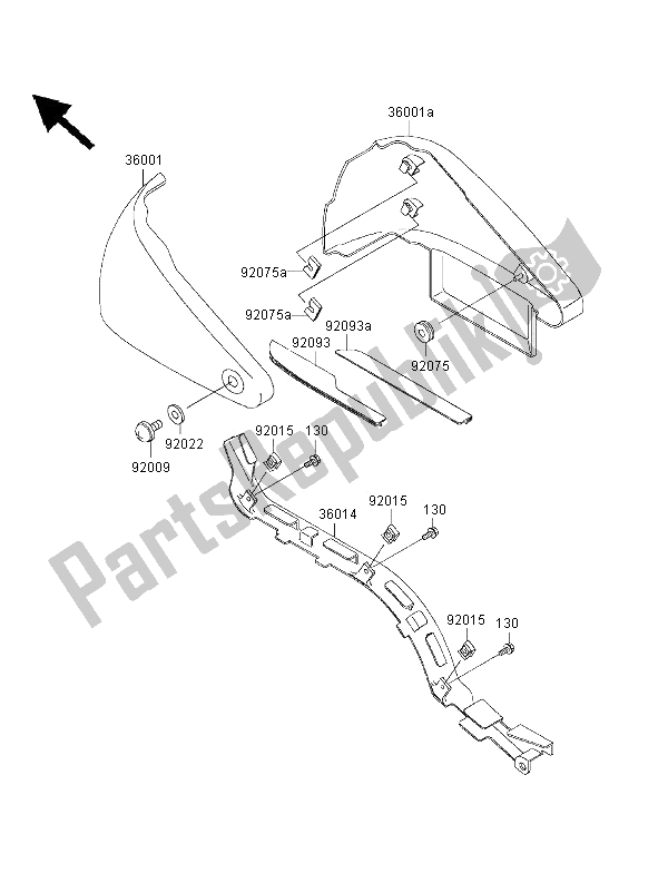 Tutte le parti per il Coperture Laterali E Copertura A Catena del Kawasaki VN 800 Drifter 2000