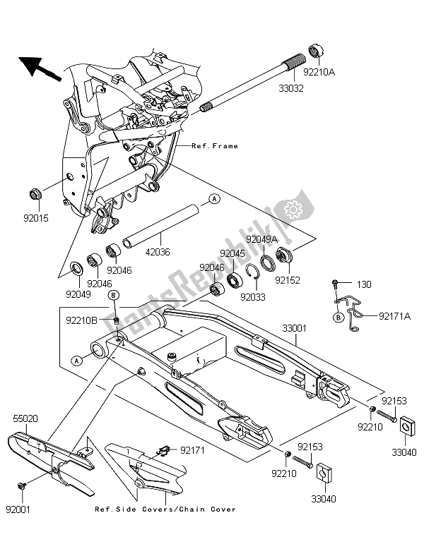 Todas las partes para Basculante de Kawasaki Z 750R 2012