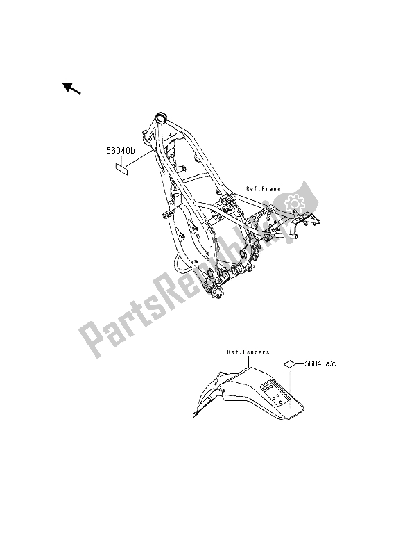 Alle onderdelen voor de Etiketten van de Kawasaki KDX 200 1997