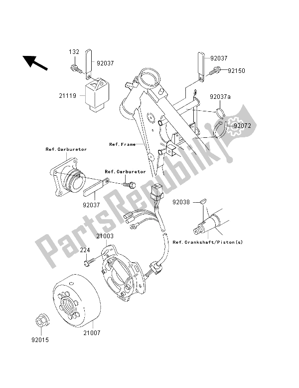 Wszystkie części do Generator Kawasaki KX 65 2000