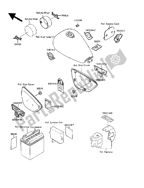 Todas las partes para Etiqueta de Kawasaki VN 15 SE 1500 1991