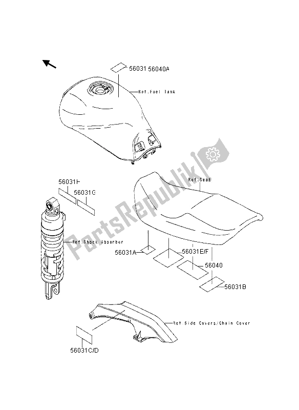 Todas las partes para Etiquetas de Kawasaki GPZ 1100 1995