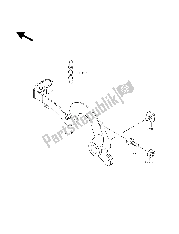 Toutes les pièces pour le Pédale De Frein du Kawasaki KX 100 1993