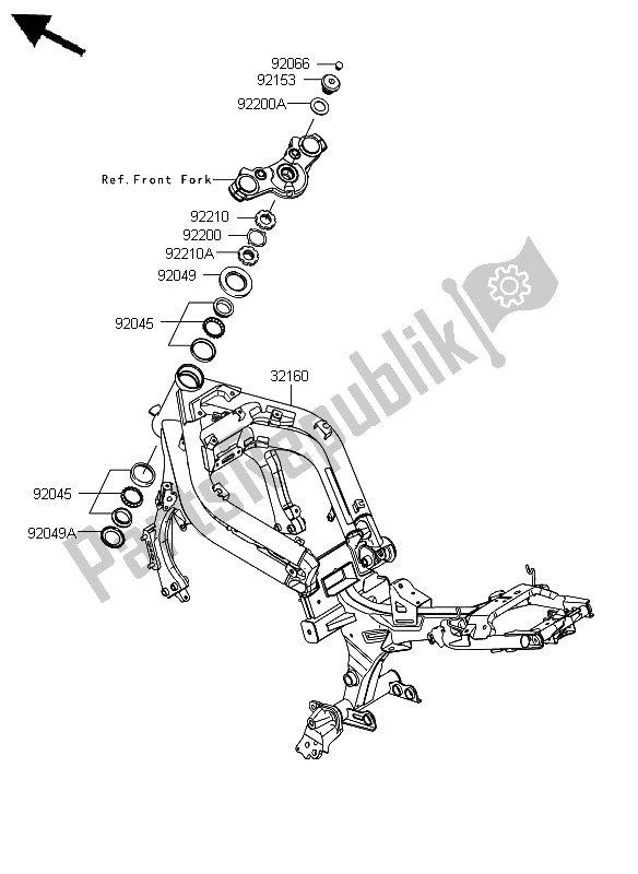 Alle onderdelen voor de Kader van de Kawasaki ER 6N ABS 650 2012