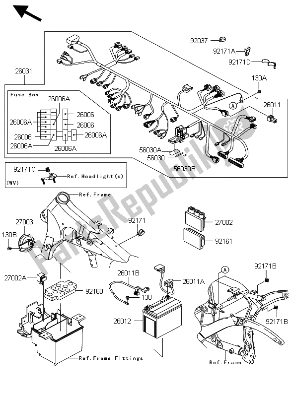 All parts for the Chassis Electrical Equipment of the Kawasaki VN 900 Custom 2008