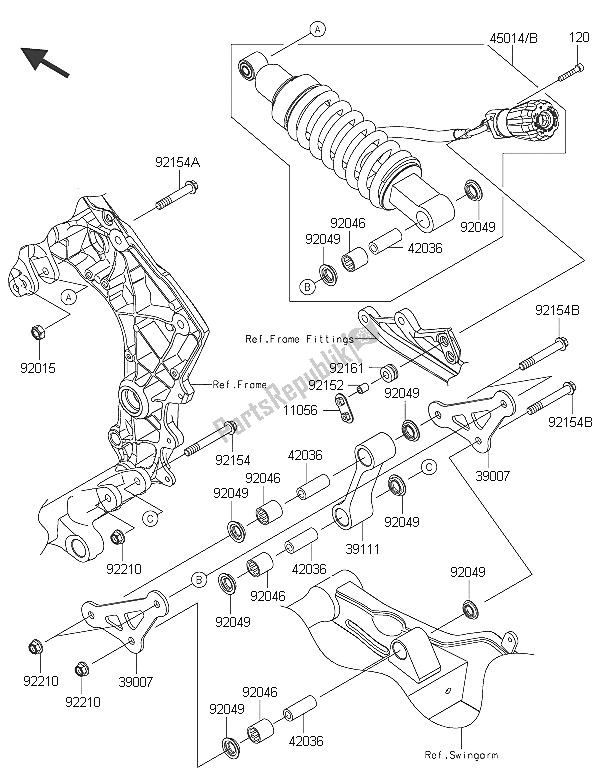 Todas las partes para Suspensión Y Amortiguador de Kawasaki Z 1000 SX 2016