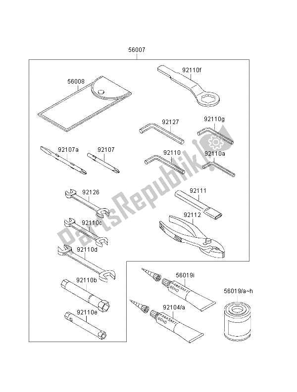 Toutes les pièces pour le Outils Propriétaires du Kawasaki Ninja ZX 6R 600 2000