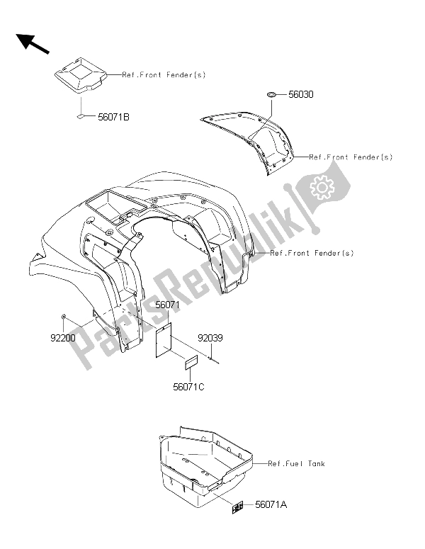 All parts for the Labels of the Kawasaki Brute Force 750 4X4I EPS HFF 2015