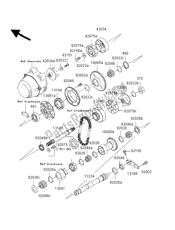 Toutes les pièces pour le Balancier du Kawasaki ZRX 1200S 2002