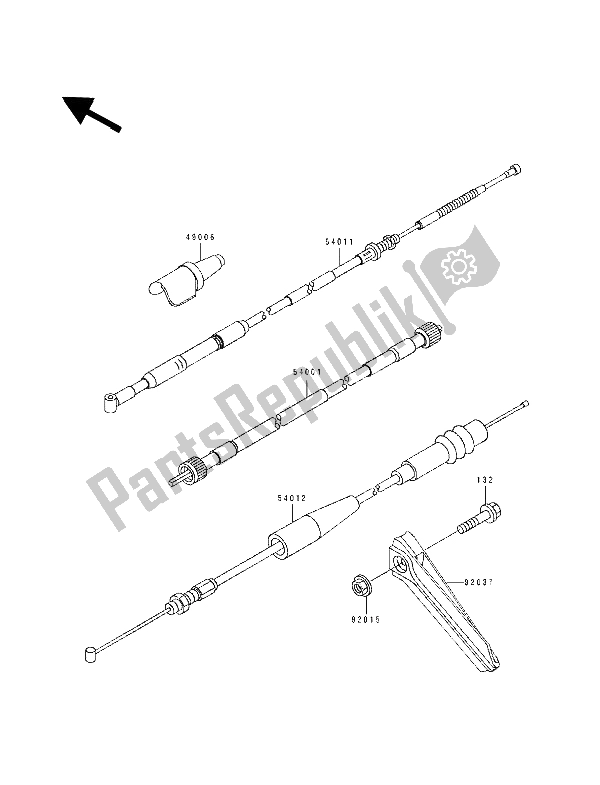 Wszystkie części do Kabel Kawasaki KDX 200 1989