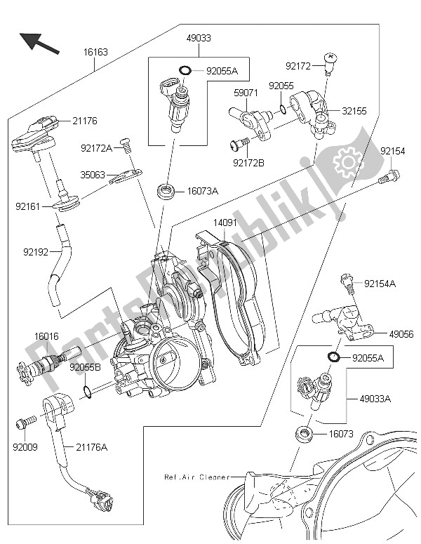 Todas las partes para Acelerador de Kawasaki KX 250F 2016