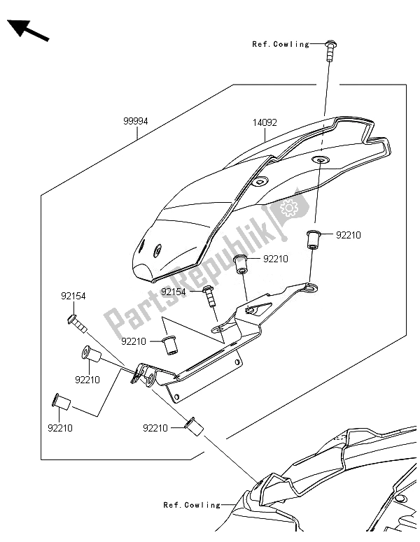 Todas las partes para Accesorio (cubierta Del Medidor) de Kawasaki Z 800 ABS DEF 2014