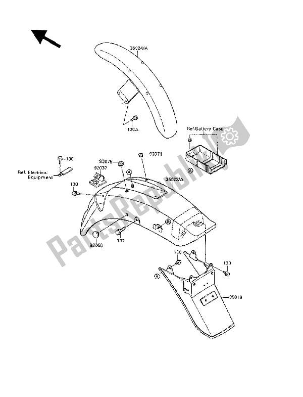 Todas las partes para Defensa de Kawasaki VN 15 SE 1500 1991