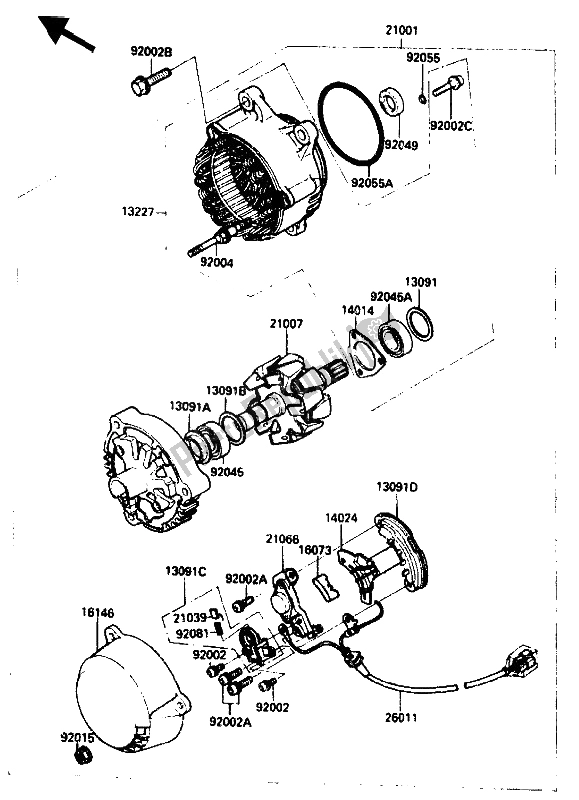 Wszystkie części do Generator Kawasaki ZX 10 1000 1989