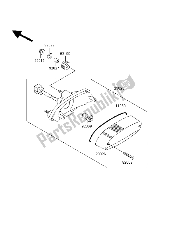 Tutte le parti per il Fanale Posteriore del Kawasaki Eliminator 125 1998