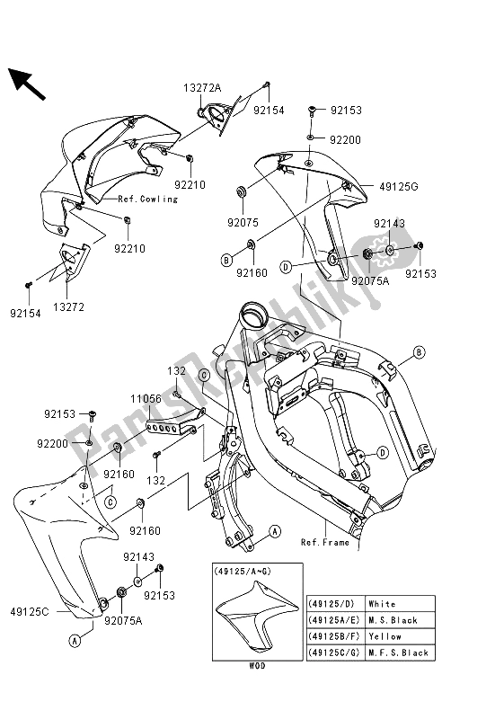 Wszystkie części do Os? Ona Kawasaki ER 6N 650 2013