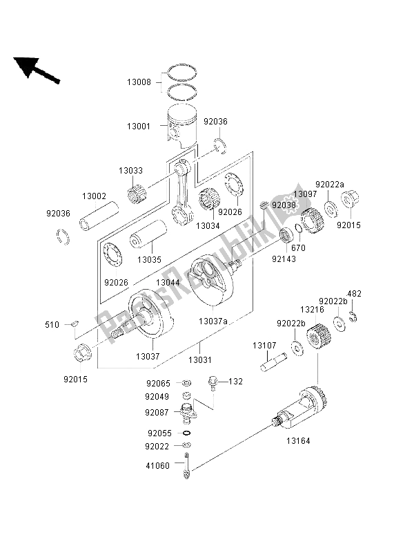 Tutte le parti per il Albero Motore E Pistone del Kawasaki KMX 125 1999