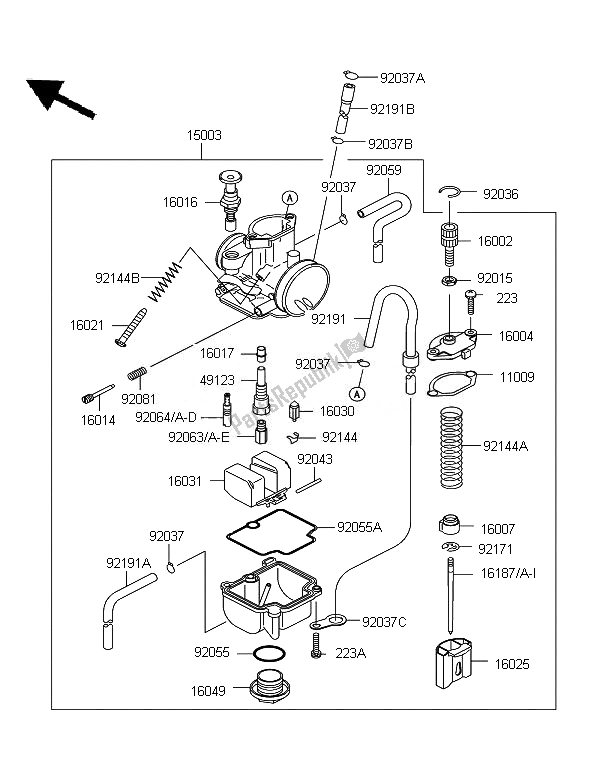 Todas as partes de Carburador do Kawasaki KX 85 SW LW 2007