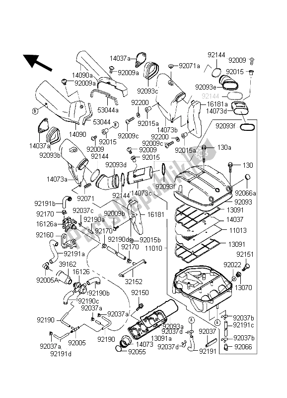 Toutes les pièces pour le Purificateur D'air du Kawasaki Ninja ZX 7R 750 1998