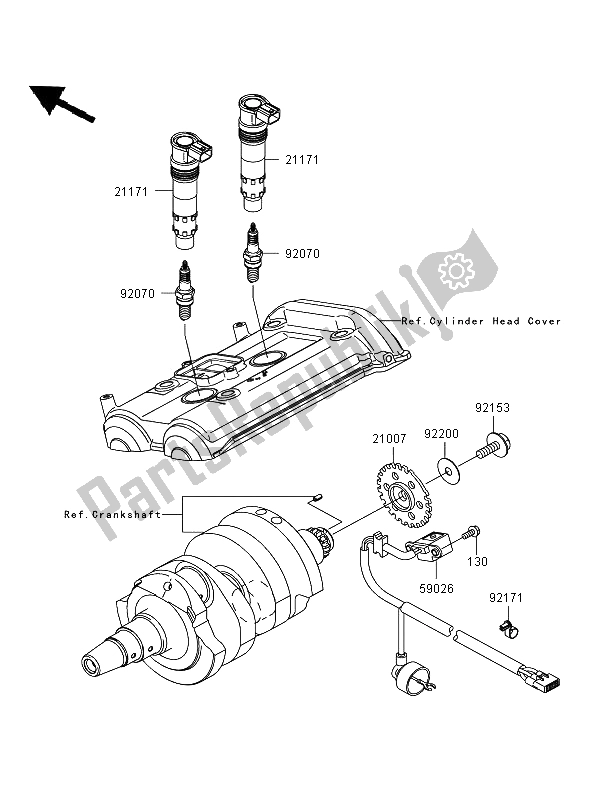 Wszystkie części do Sytem Zap? Onu Kawasaki ER 6F ABS 650 2008