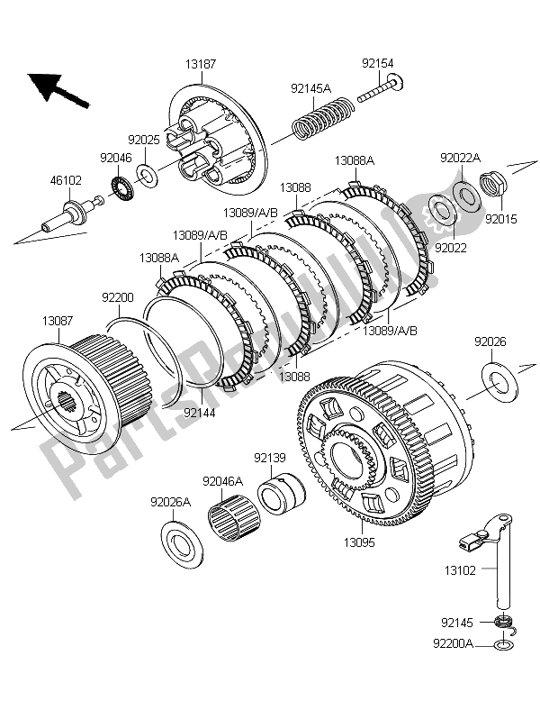 All parts for the Clutch of the Kawasaki Z 1000 SX ABS 2012