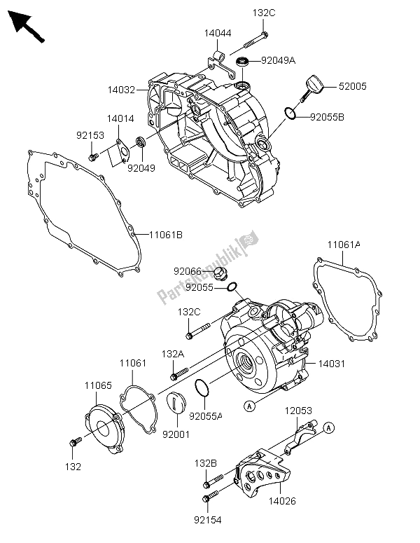 Toutes les pièces pour le Capot (s) Moteur du Kawasaki KLX 125 2013