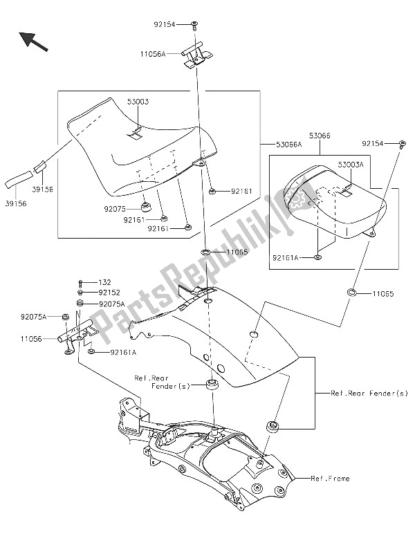 All parts for the Seat of the Kawasaki Vulcan S 650 2016