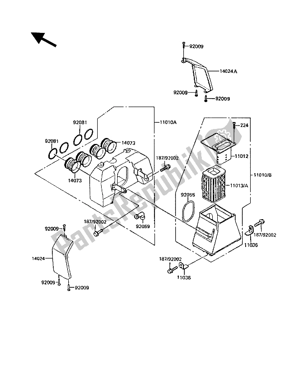 Wszystkie części do Od? Wie? Acz Powietrza Kawasaki GT 550 1988