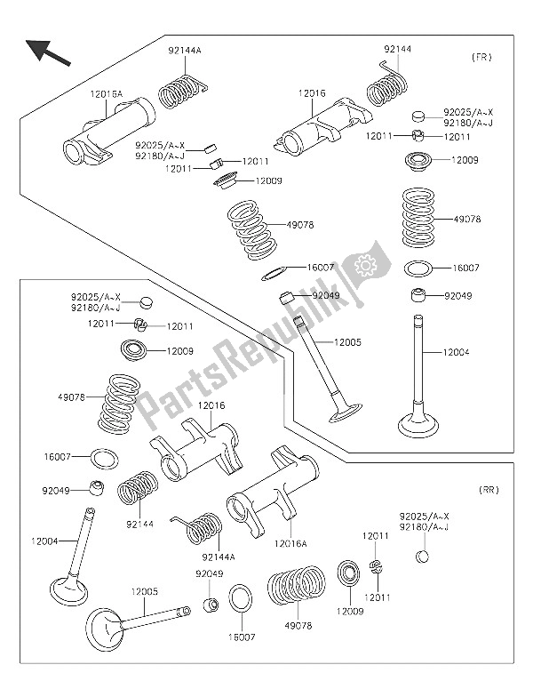 All parts for the Valve(s) of the Kawasaki Vulcan 900 Classic 2016
