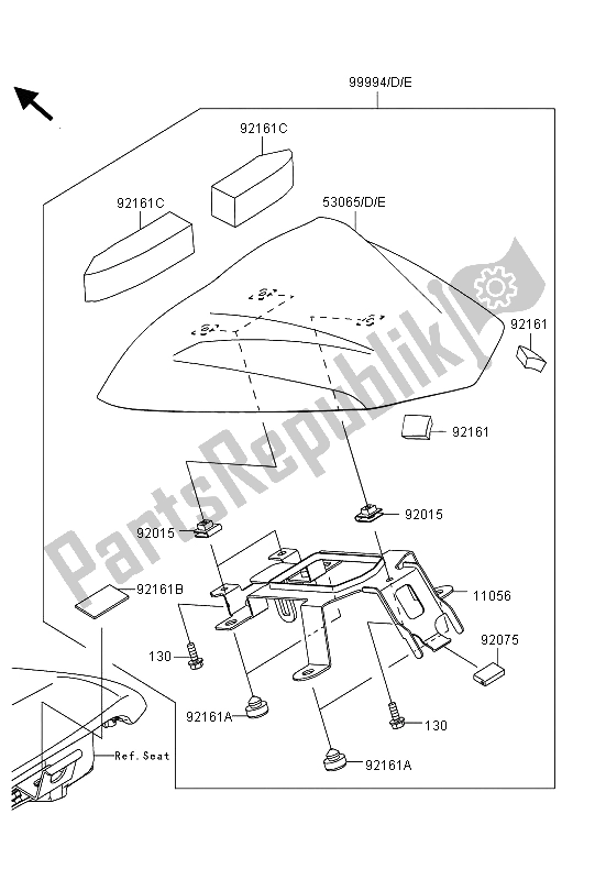 Toutes les pièces pour le Accessoire (housse De Siège Simple) du Kawasaki ER 6N ABS 650 2013