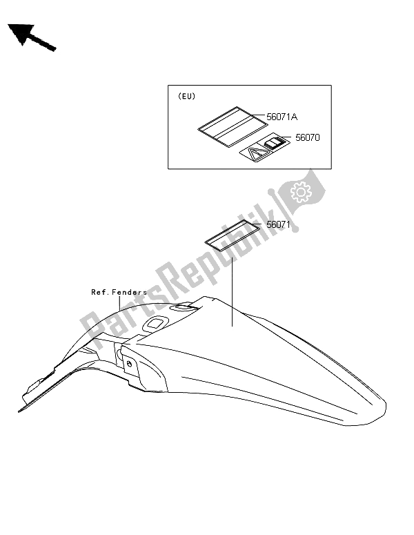 All parts for the Labels of the Kawasaki KX 450 2013