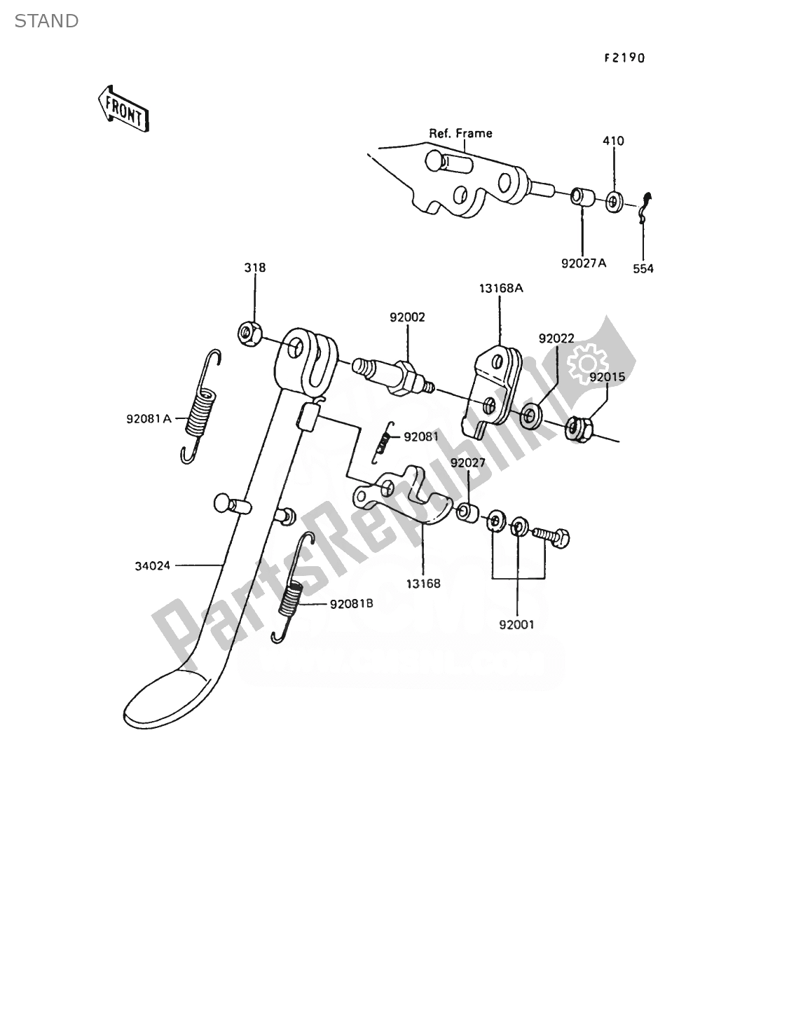 Toutes les pièces pour le Supporter du Kawasaki AR 50 1989