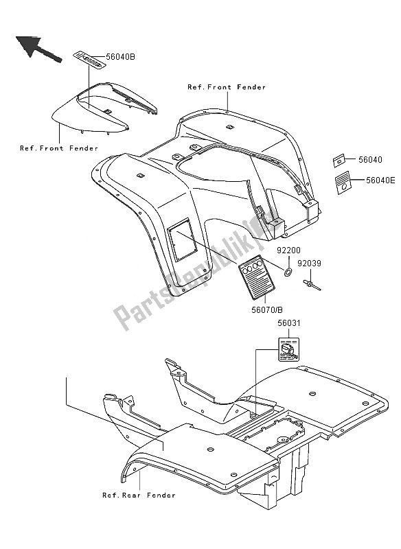 All parts for the Labels (as) of the Kawasaki KLF 300 2005